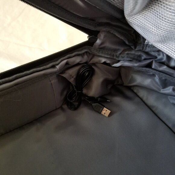 NEW! Topnotch Well-Designed Semi-Rigid Backpack w/USB/Anti-Theft/Luggage Strap - Picture 9 of 16